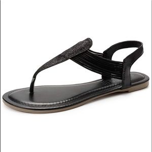 Black Flat Sandal (Brand New)